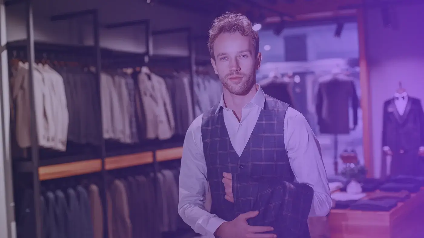 Un jeune responsable de boutique de prêt-à-porter dans son magasin